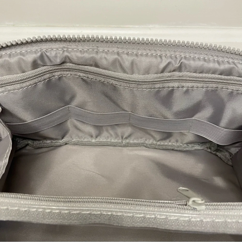 Quilted Travel Cosmetic Bag Set, Gray, NWOT